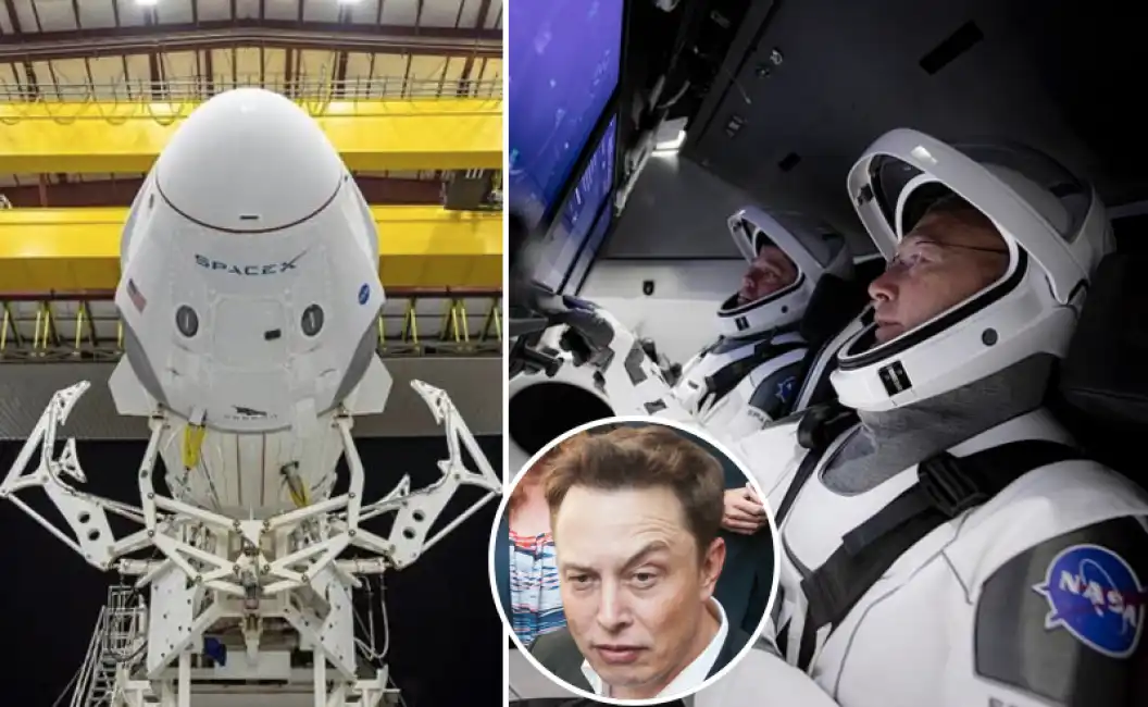 spacex space x crew dragon elon musk nasa cape canaveral douglas hurley robert behnken falcon 9