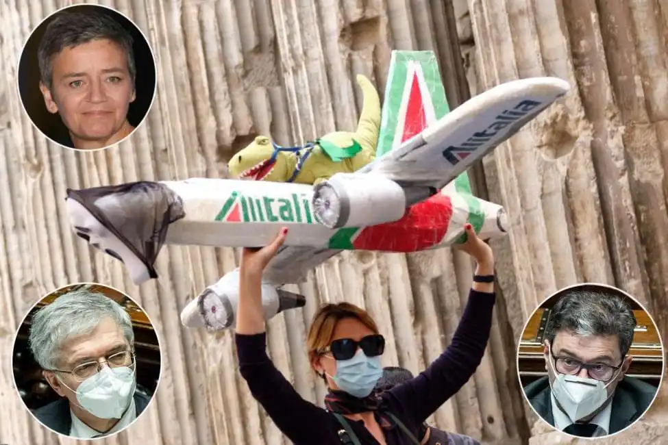 alitalia daniele franco giancarlo giorgetti margrethe vestager alitalia