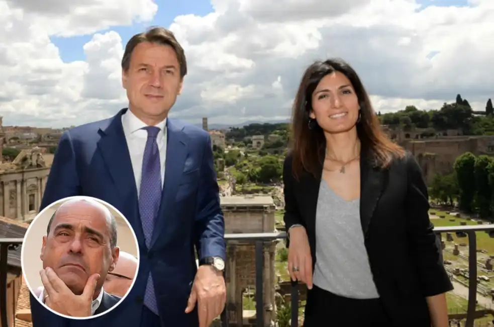 nicola zingaretti virginia raggi giuseppe conte