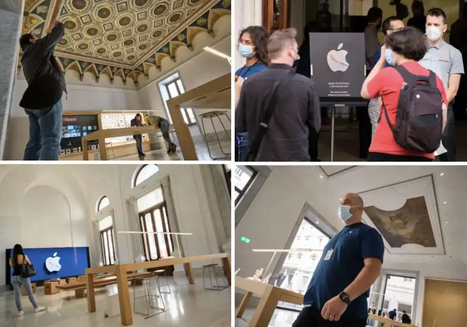 primo giorno di apertura apple store in via del corso a roma 