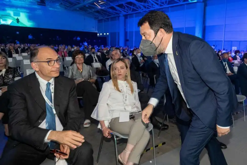 enrico letta giorgia meloni matteo salvini 