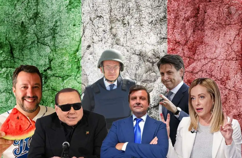 enrico letta giuseppe conte matteo salvini silvio berlusconi giorgia meloni carlo calenda 