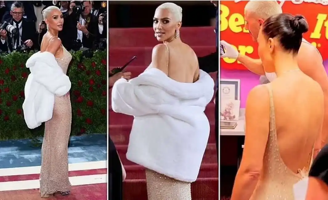 kim kardashian con il vestito di marilyn al met gala