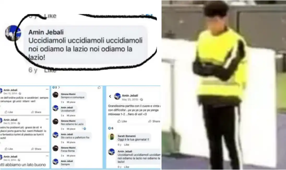 steward insultato all'olimpico e i suoi commenti sui social contro la lazio