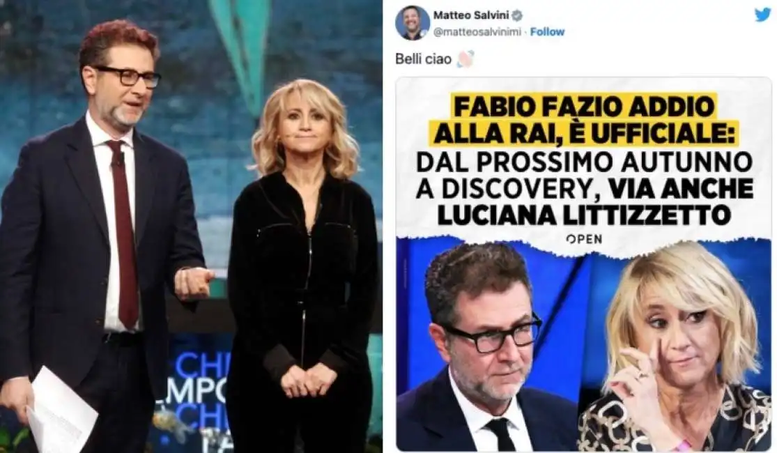 fabio fazio luciana littizzetto matteo salvini 