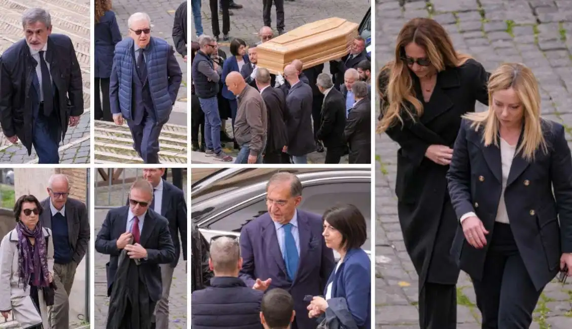 funerale andrea augello giorgia arianna meloni ignazio la russa mantovano francesco lollobrigida eugenia roccella gianni alemanno