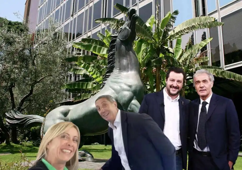 giorgia meloni gian marco chiocci massimo giletti matteo salvini 