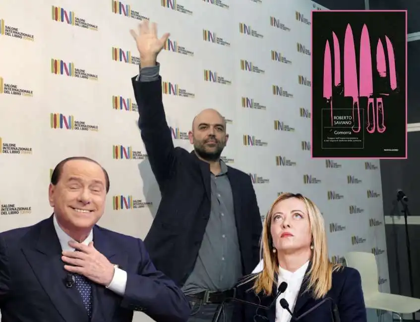 roberto saviano al salone del libro di torino giorgia meloni silvio berlusconi 