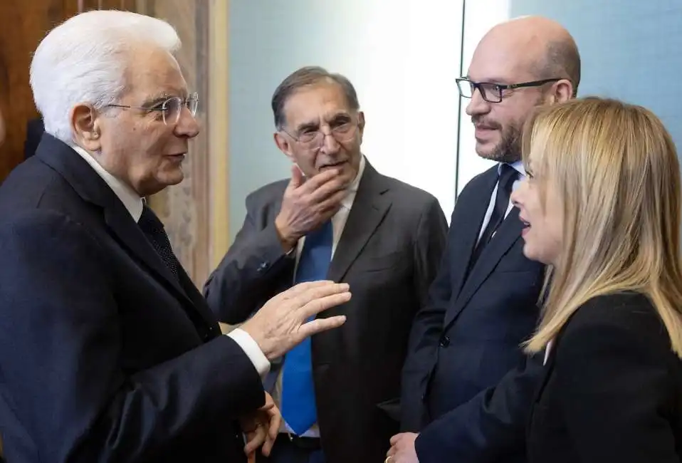 sergio mattarella ignazio la russa lorenzo fontana giorgia meloni 