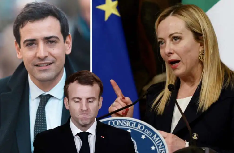 stephane sejourne emmanuel macron giorgia meloni 