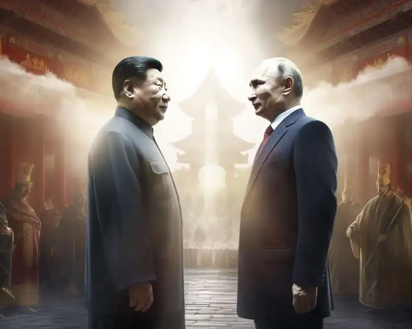 xi jinping e putin - immagine creata con l intelligenza artificiale midjourney 