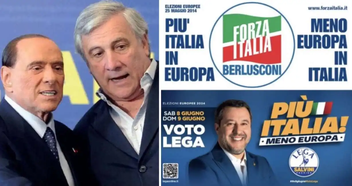 antonio tajani silvio berlusconi matteo salvini europee 