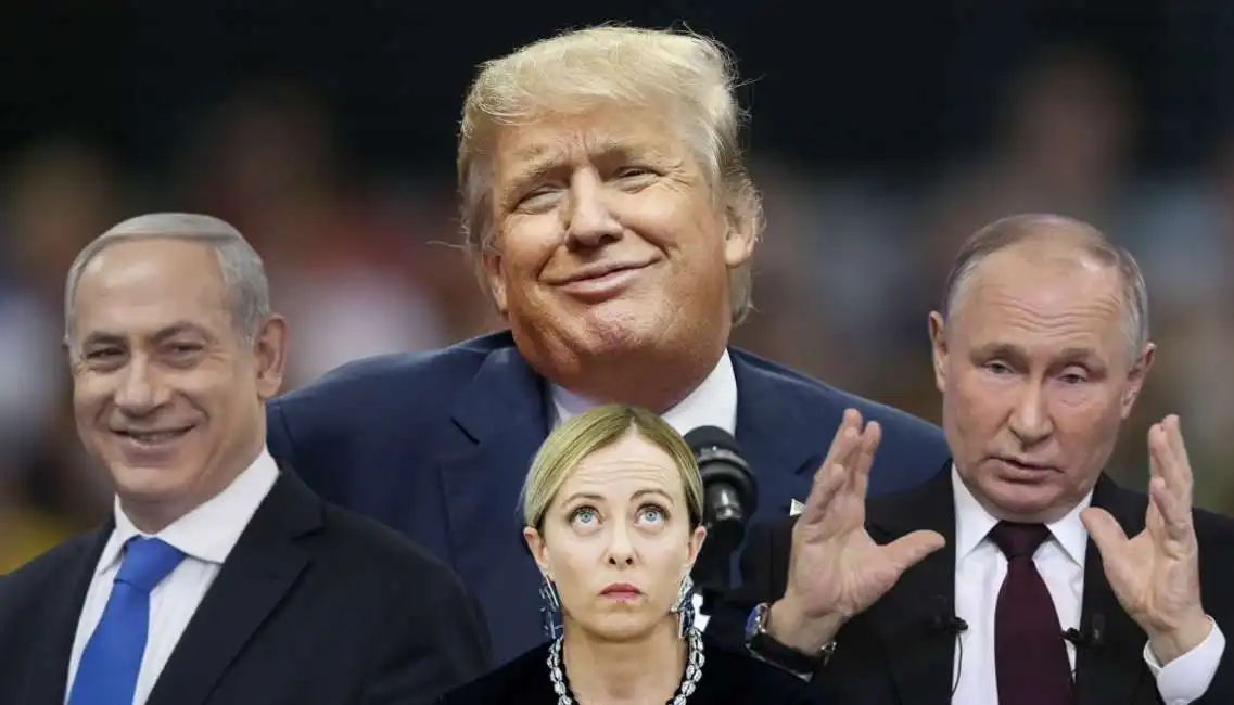 benjamin netanyahu donald trump giorgia meloni vladimir putin 