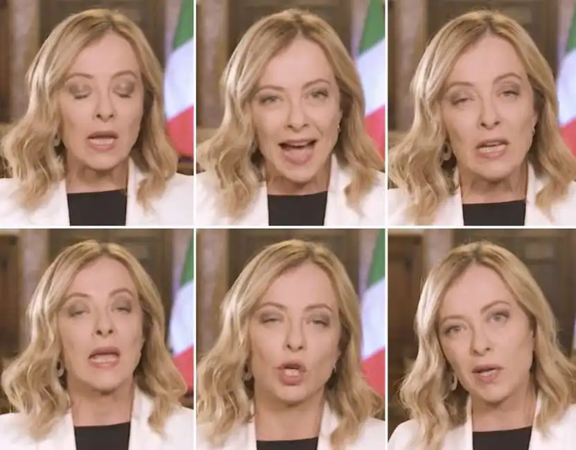 giorgia meloni videomessaggio facce manovra 