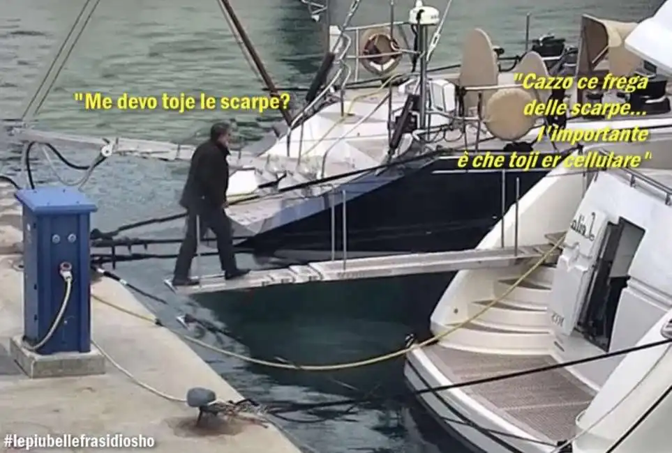 giovanni toti nello yacht di spinelli - meme by osho 