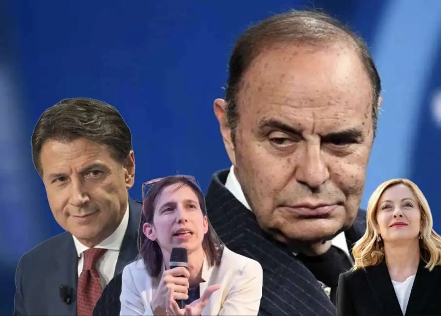 giuseppe conte elly schlein bruno vespa giorgia meloni 