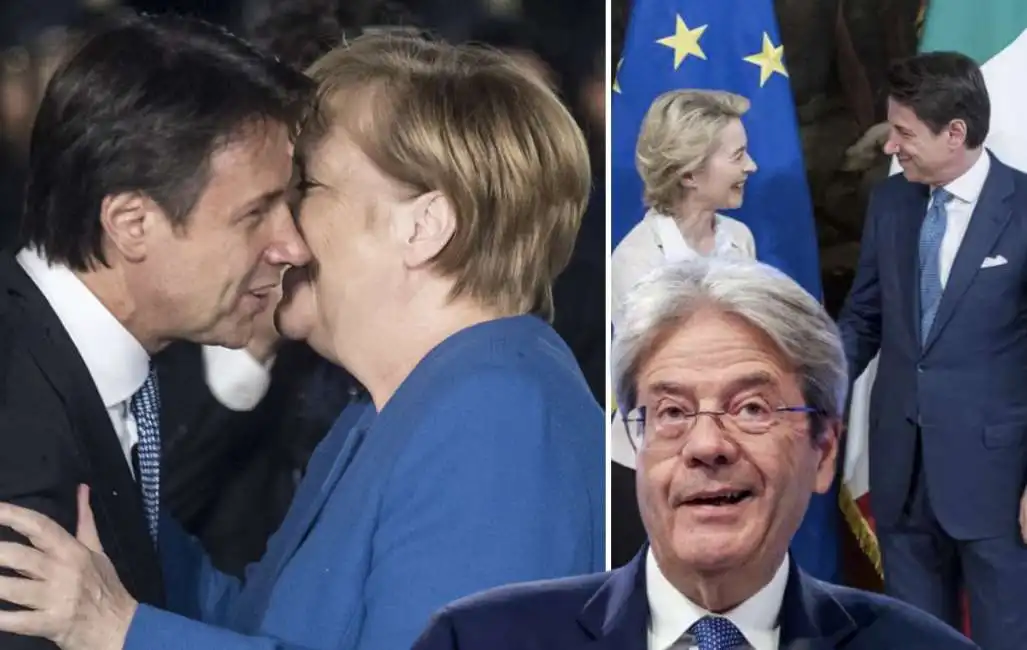 giuseppe conte ursula von der leyen angela merkel paolo gentiloni 