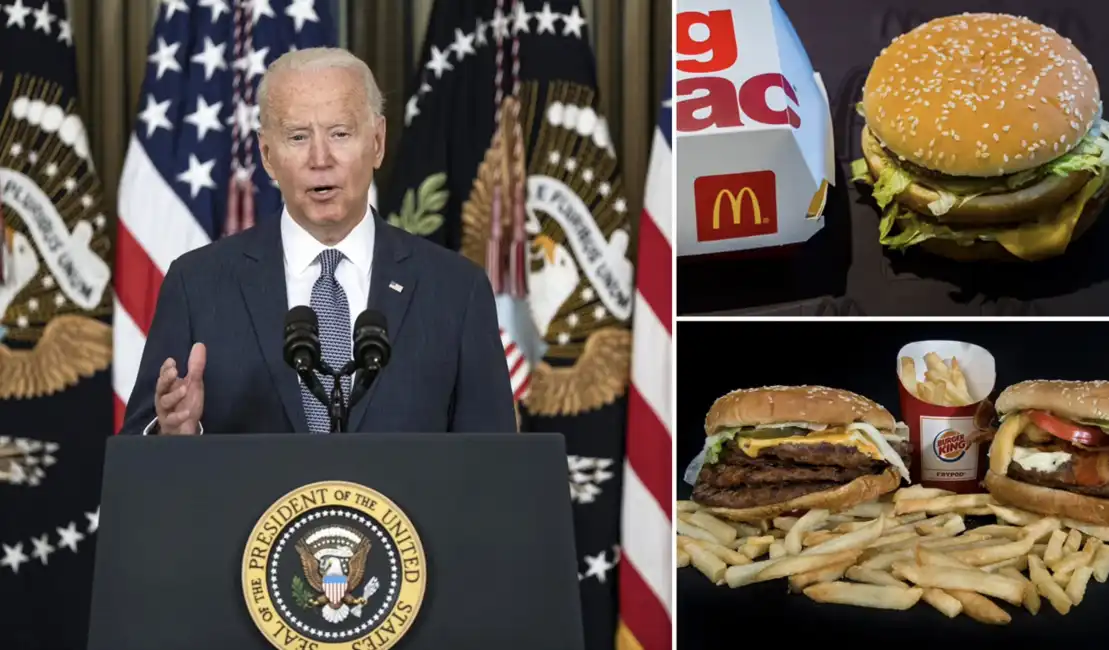 joe biden mcdonalds hamburger fast food