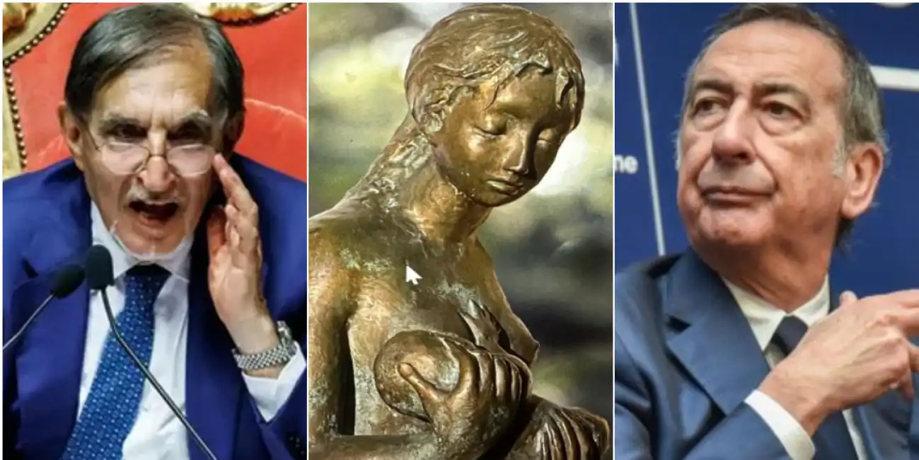 la russa sala la statua della donna che allatta