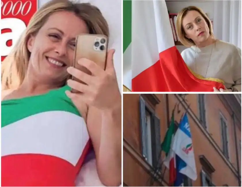 meloni bandiera tricolore