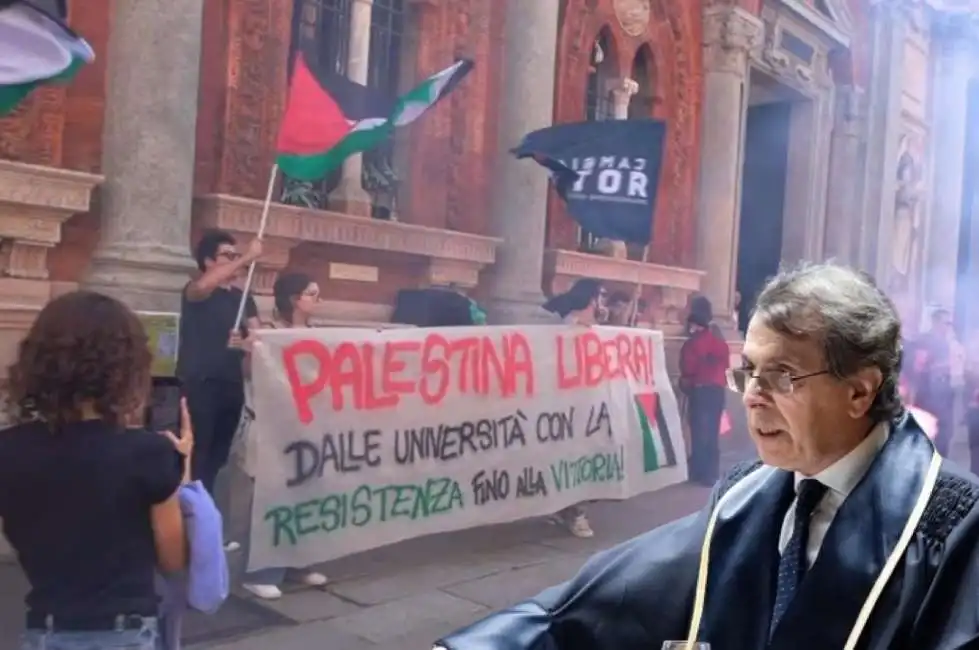 pro palestina manifestazione universita statale di milano rettore franzini