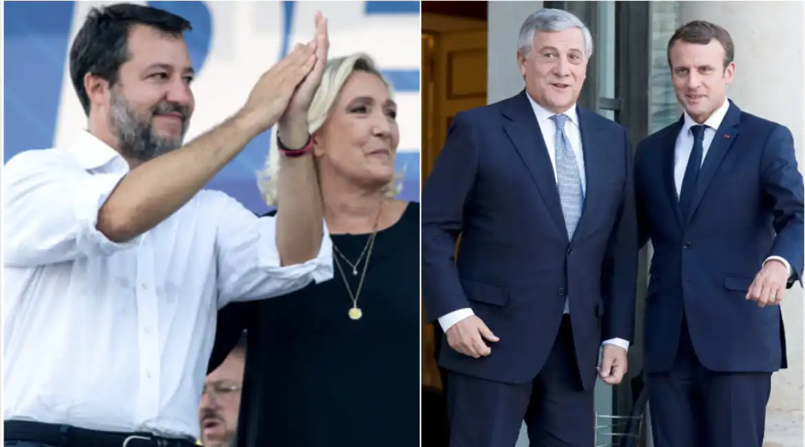 salvini le pen tajani macron