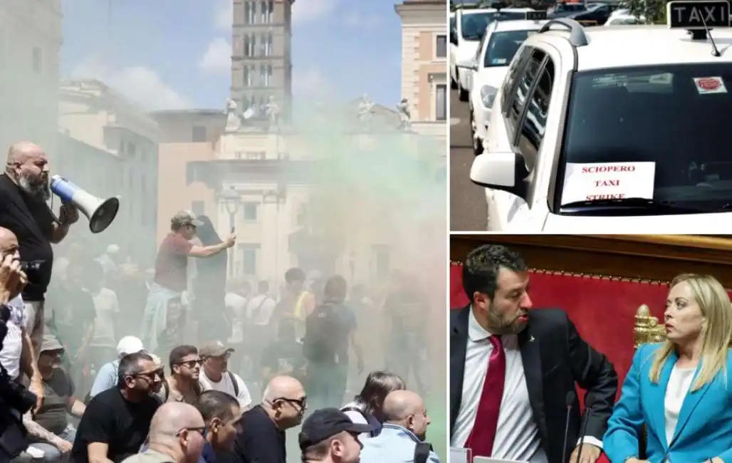 sciopero taxi tassisti giorgia meloni matteo salvini