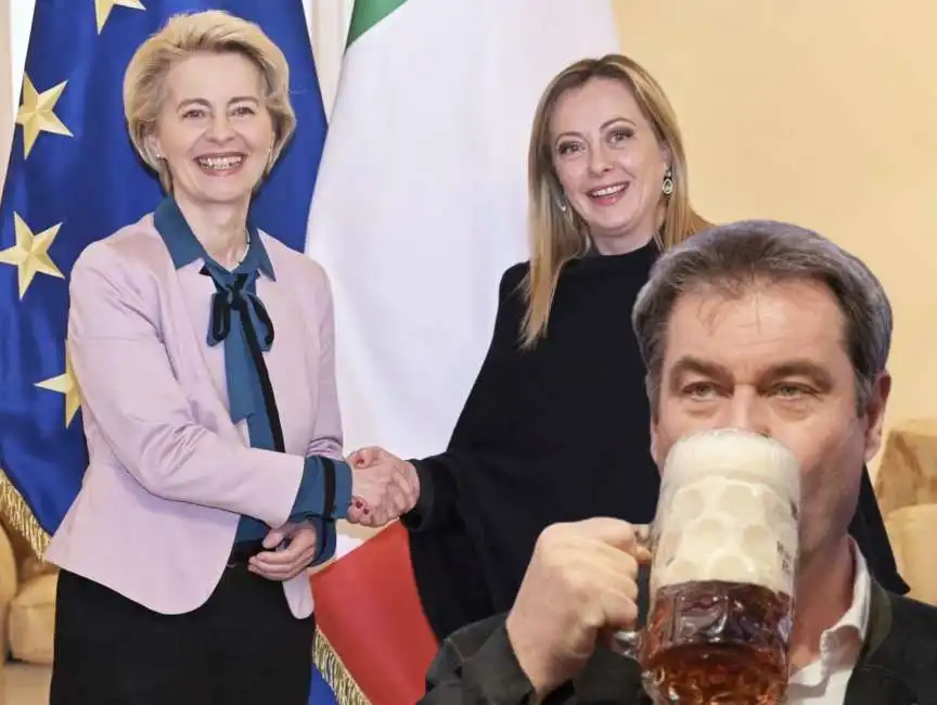 ursula von der leyen giorgia meloni markus soeder soder 