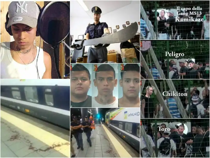 machete mara salvatrucha cigarrito peligro milano capotreno