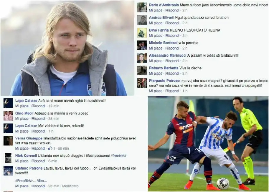 tifosi del pescara contro la federcalcio islandese birkir