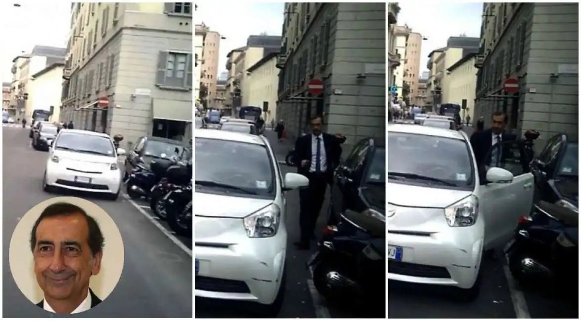 beppe sala parcheggia in doppia fila