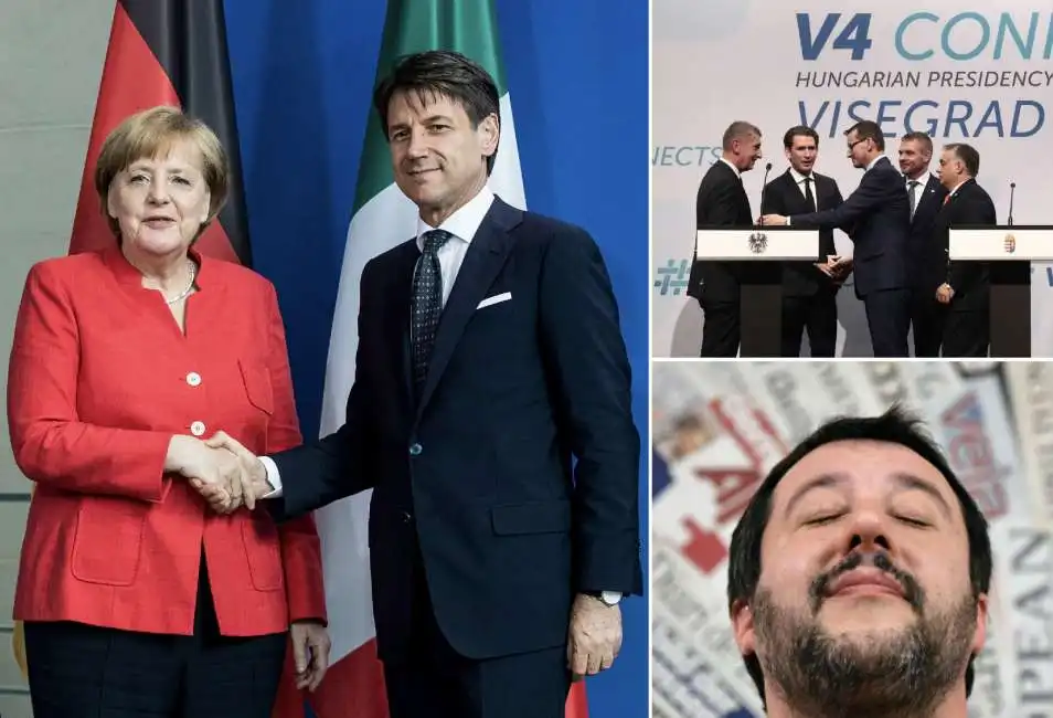 conte merkel salvini visegrad