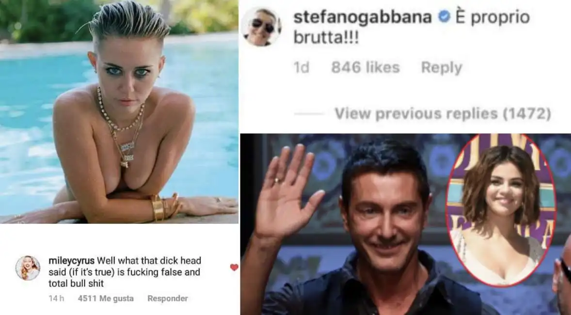 stefano gabbana miley cyrus selena gomez