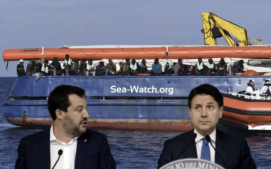 matteo salvini giuseppe conte sea watch ong navi migranti