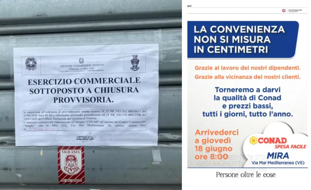 conad mira venezia distanziamento supermercato