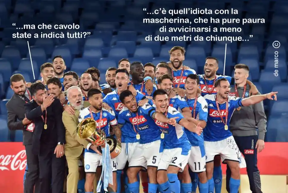 distanziamento base napoli coppa italia