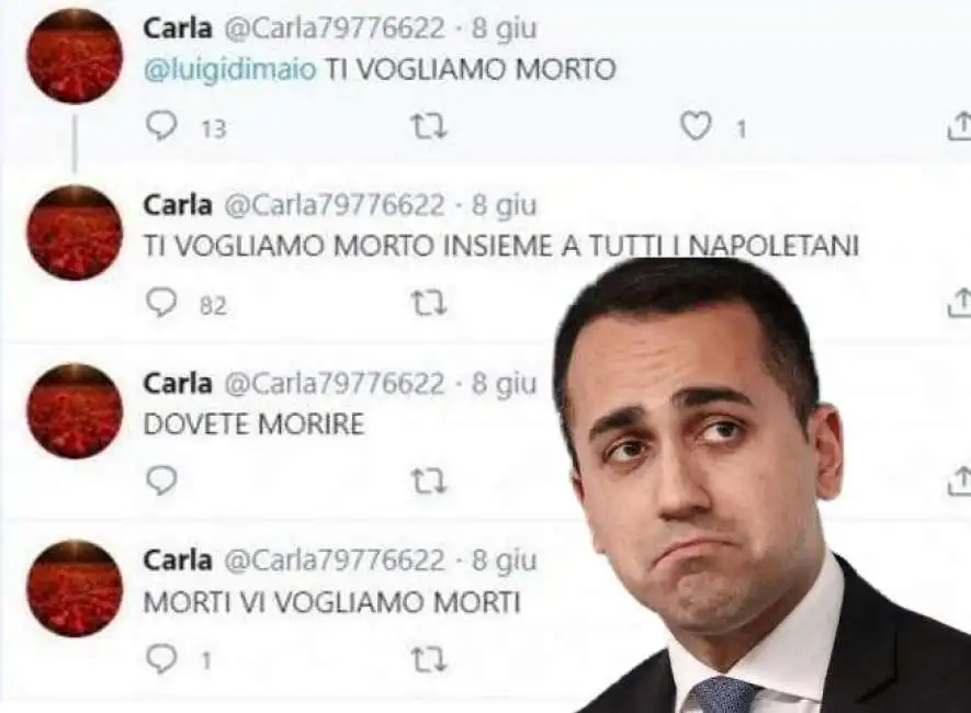 minacce di morte social a di maio