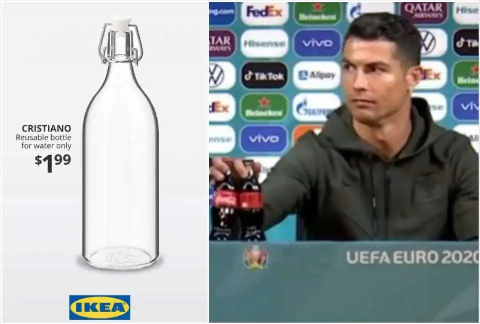 cristiano ronaldo bottiglia acqua ikea