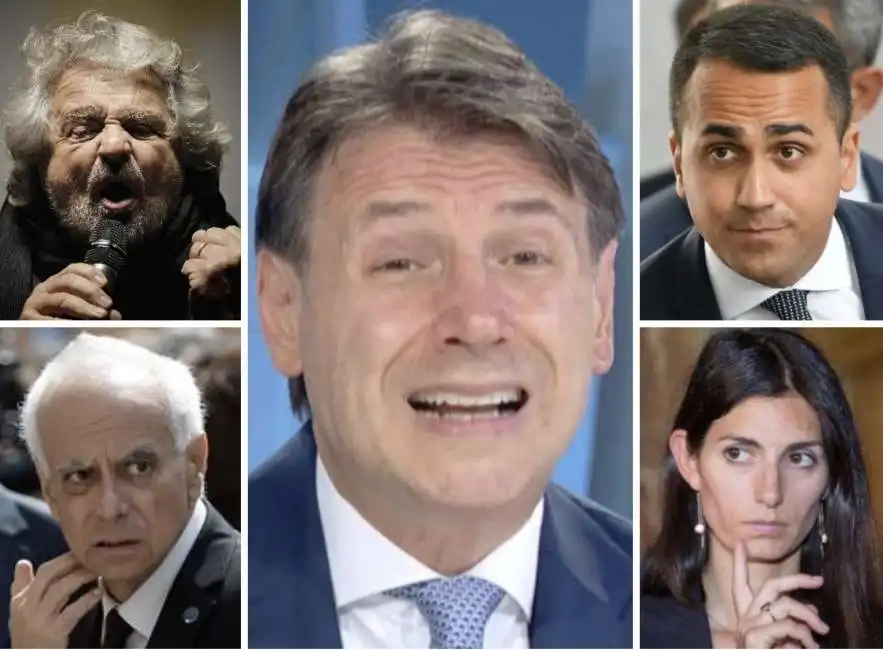 giuseppe conte beppe grillo luigi di maio gennaro vecchione virginia raggi