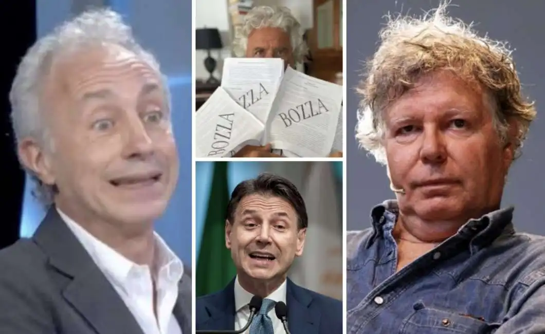 marco travaglio massimo fini giuseppe conte beppe grillo