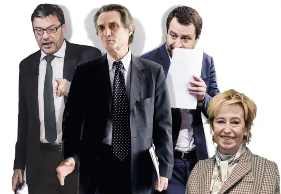 attilio fontana letizia moratti giancarlo giorgetti matteo salvini 