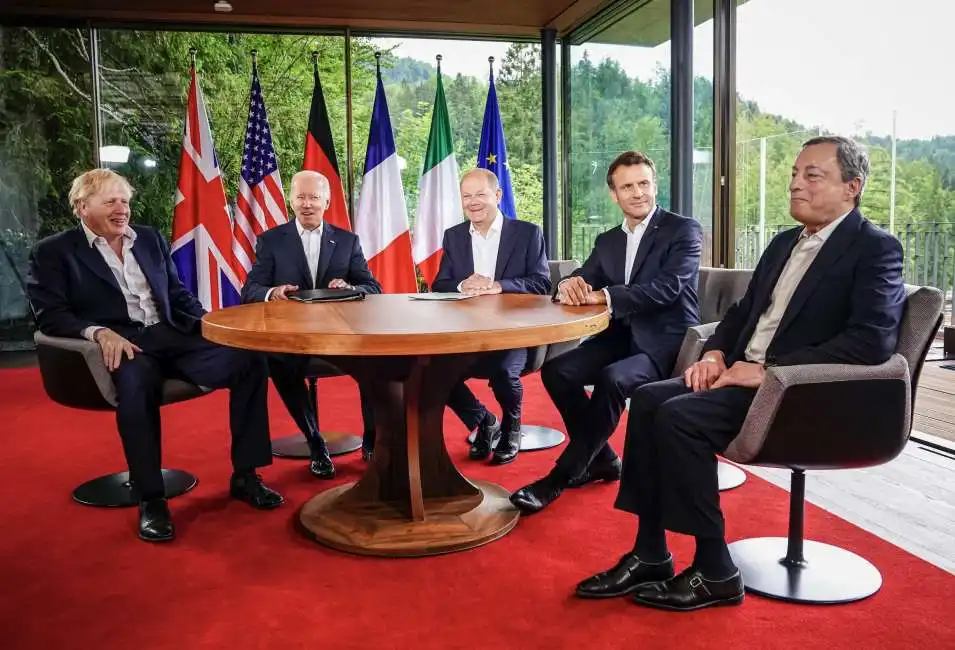 g7 in germania - boris johnson - joe biden - olaf scholz - emmanuel macron - mario draghi 1