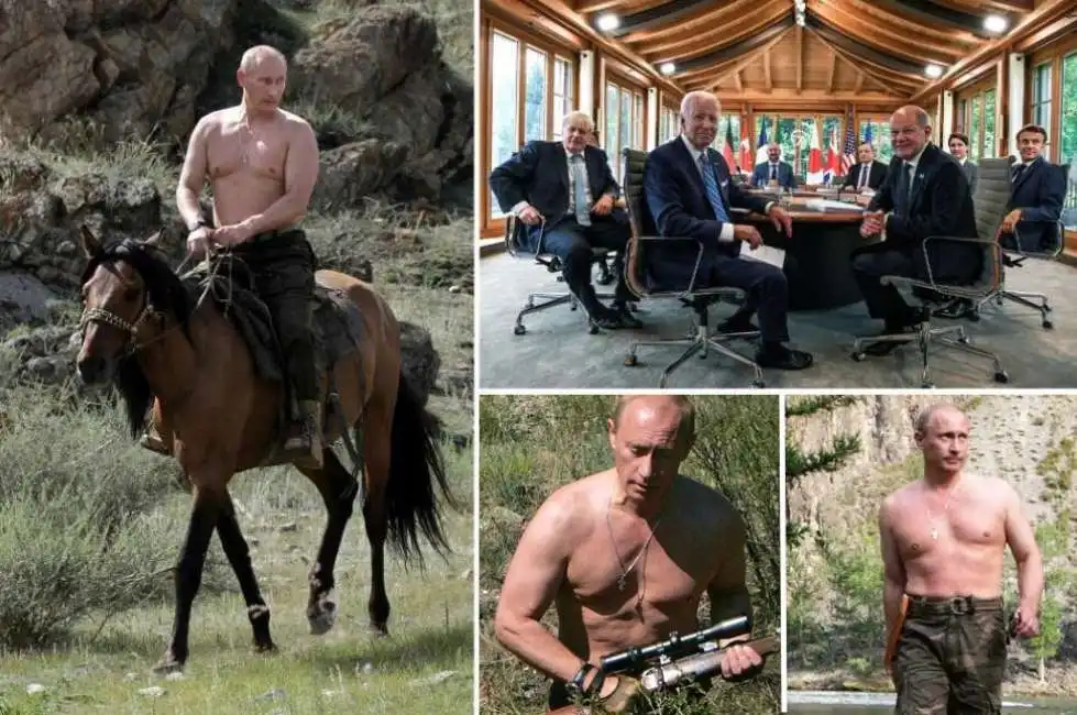 putin a torso nudo leader g7 