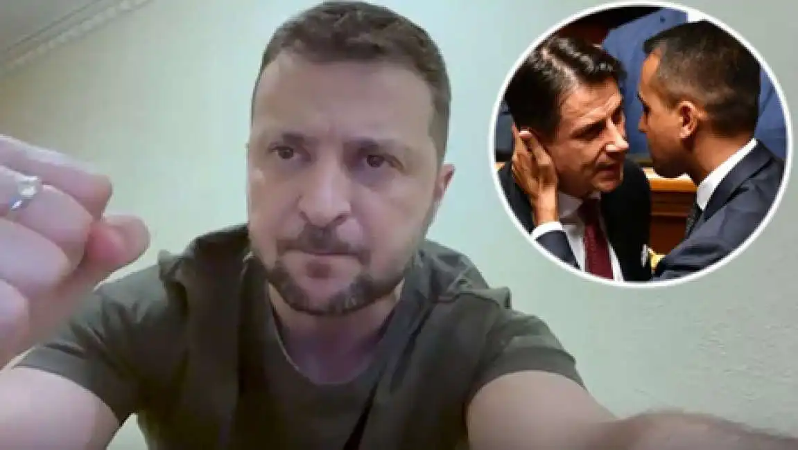 volodymyr zelensky in collegamento con l'ispi ispi giuseppe conte luigi di maio 