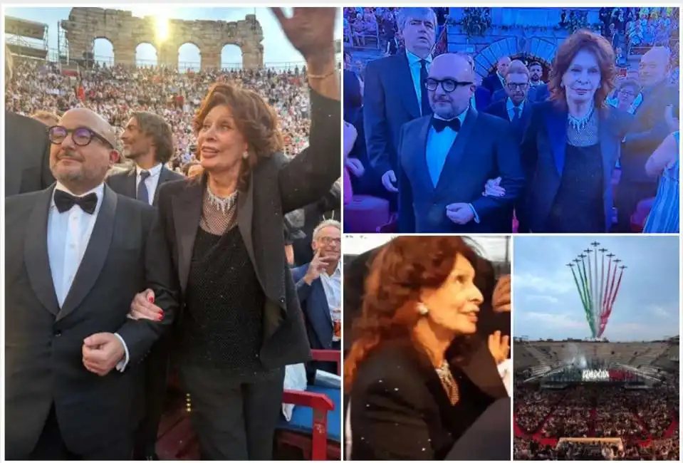 aida arena di verona sophia loren gennaro sangiuliano