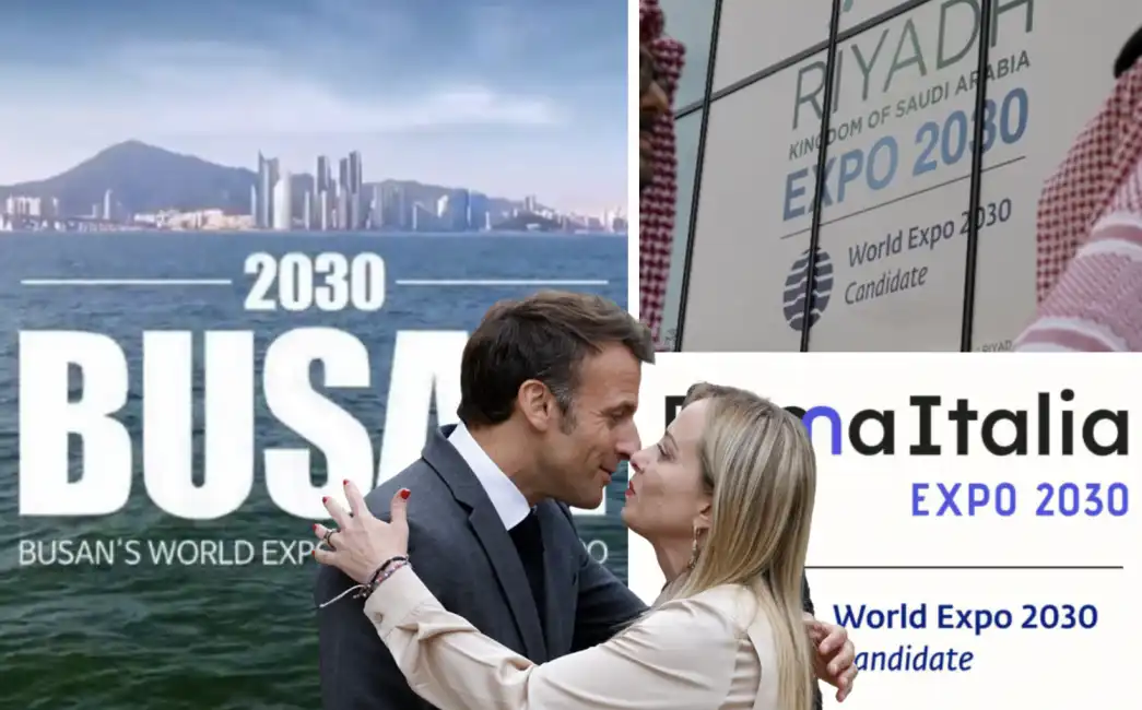 busan roma riad expo 2030 emmanuel macron giorgia meloni