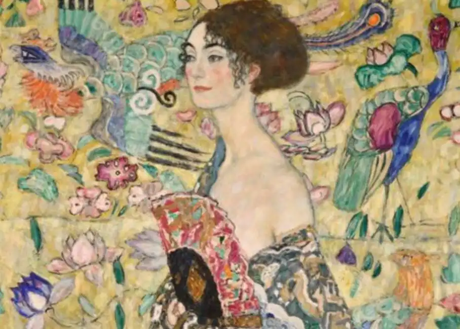 la dama con ventaglio gustav klimt