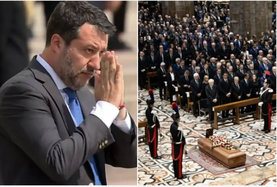 matteo salvini funerale funerali berlusconi