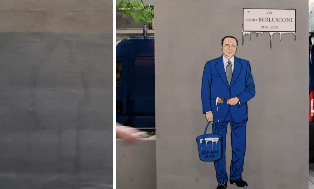 murales silvio berlusconi milano via volturno