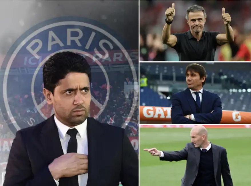 psg paris saint germain luis enrique zinedine zidane antonio conte